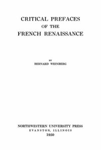 Critical Prefaces of the French Renaissance