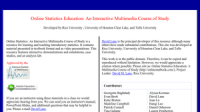 Online Statistics: An Interactive Multimedia Course of Study