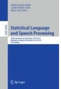 Statistical Language and Speech Processing