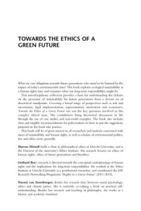 Towards the Ethics of a Green Future