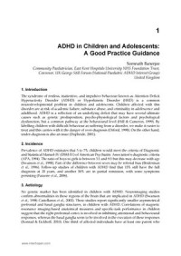 Adhd in Children and Adolescents
a Good Practice Guidance