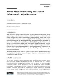 Altered Associative Learning and Learned Helplessness in Major Depression
