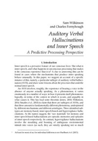 Auditory Verbal Hallucinations and Inner Speech