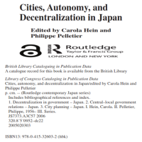 Cities, Autonomy, and Decentralization in Japan