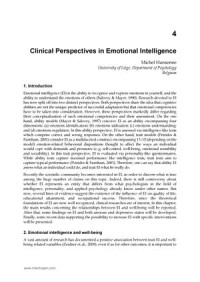 Clinical Perspectives in Emotional Intelligence