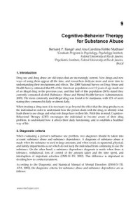 Cognitive-Behavior Therapy for Substance Abuse