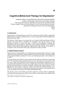 Cognitive-Behavioral Therapy for Depression