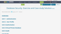 Database Security -Exercise and Case study Solution