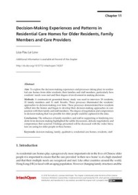 Decision-Making Experiences and Patterns in Residential Care Homes for Older Residents, Family Members and Care Providers