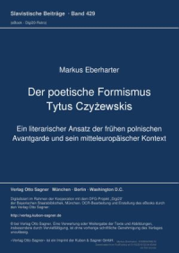 Der poetische Formismus Tytus Czyżewskis