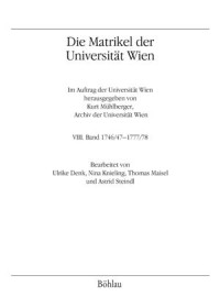 Die Matrikel der Universität Wien: VIII