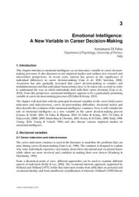 Emotional intelligence
a New Variable in Career Decision-Making