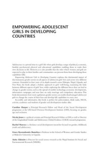 Empowering Adolescent Girls in Developing Countries