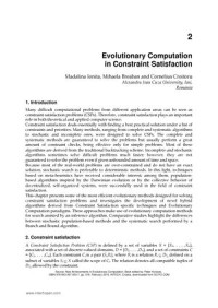 Evolutionary Computation in Constraint Satisfaction