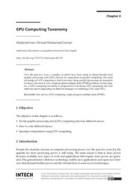 GPU Computing Taxonomy