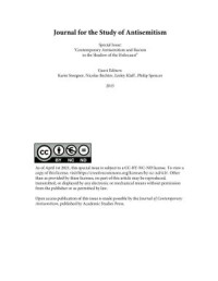 Journal for the Study of Antisemitism
Contemporary Antisemitism and Racism in the Shadow of the Holocaust (Special Issue)