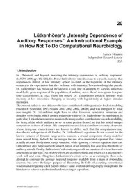 Lütkenhöner’S „intensity Dependence of Auditory Responses“