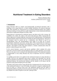 Nutritional Treatment in Eating Disorders