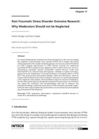 Post-Traumatic Stress Disorder Outcome Research
Why Moderators Should Not Be Neglected