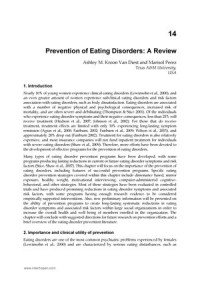 Prevention of Eating Disorders
a Review