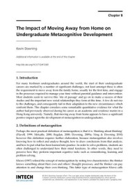 The Impact of Moving Away from Home on Undergraduate Metacognitive Development