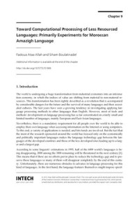 Toward Computational Processing of Less Resourced Languages