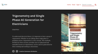 Trigonometry and Single Phase AC Generation for Electricians