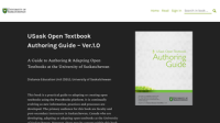 USask Open Textbook Authoring Guide Ver.1.0: A Guide to Authoring & Adapting Open Textbooks at the University of Saskatchewan