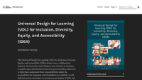 Universal Design for Learning (UDL) for Inclusion, Diversity, Equity, and Accessibility (IDEA)