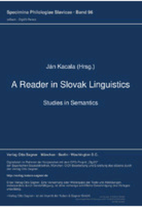 Image of A Reader in Slovak Linguistics : Studies in Semantics