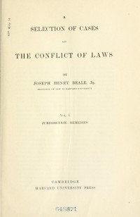 Image of A selection of cases on the conflict of laws