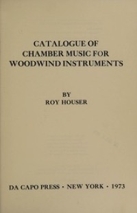 Image of Catalogue of chamber music for woodwind instruments