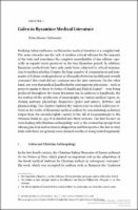 Image of Chapter 4 Galen in Byzantine Medical Literature
