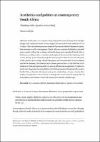 Image of Chapter Aesthetics and politics in contemporary South Africa