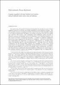 Chapter Economic inequality in the rural Southern Low Countries during the Fifteenth century: sources, data and reflection