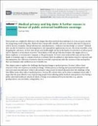 Image of Medical privacy and big data