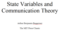 State Variables and Communication Theory