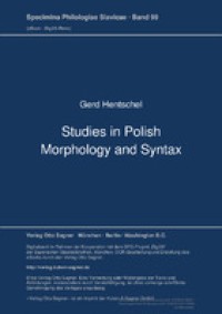 Image of Studies in Polish Morphology and Syntax