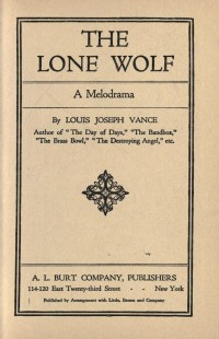 Image of The lone wolf : a melodrama