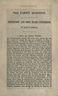 Image of The tariff question, protection and free trade considered