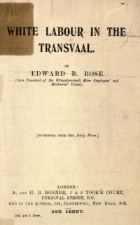 White labour in the Transvaal