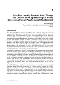 inter-Functionality Between Mind, Biology and Culture
Some Epistemological Issues Concerning Human Psychological Development