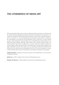 The Literariness of Media Art